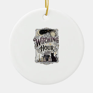Hexenstunde Vintage Gravur Hexen Design_1 Keramik Ornament