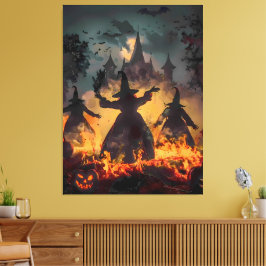 Hexenstunden-Ritual – Feuertanz der drei Schwester Leinwanddruck