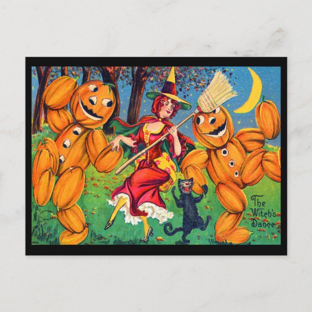 Hexentanz Halloween Postkarte (Vorderseite)