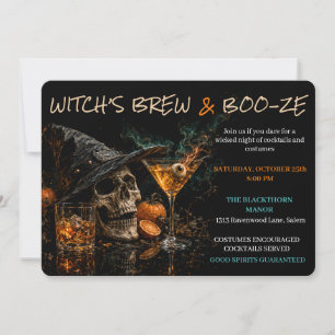 Hexentrank & Boo ze Gothic Halloween Cocktail Einladung