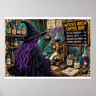 Hexentrank Kaffee-Bar-Plakat Magische Alchemie-Kun Poster