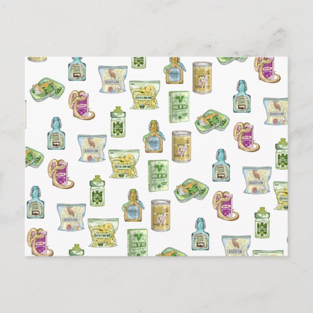 Hexentrank-Muster doppelt Postkarte (Vorderseite)