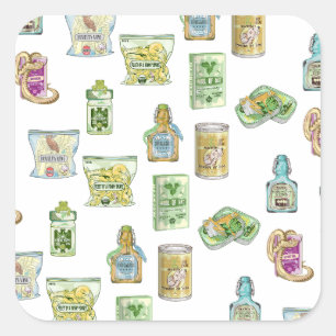 Hexentrank-Muster doppelt Quadratischer Aufkleber