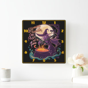 Hexentränke unter Vollmond Quadratische Wanduhr