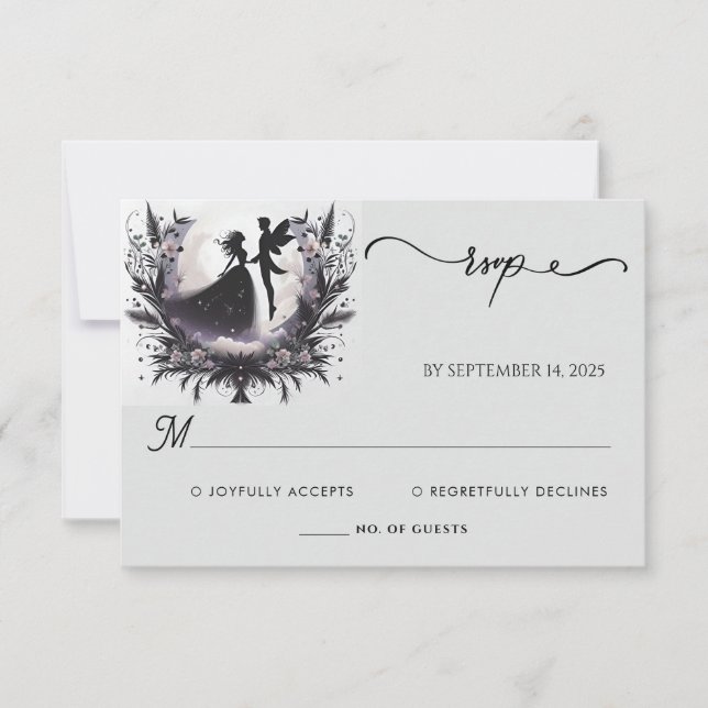Hexentraum Mystical Stars Moon Wedding RSVP Karte (Vorderseite)