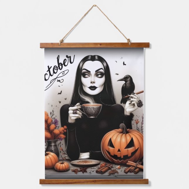 Hexentrio-Plakat (26×36) Halloween Wandteppich Mit Holzrahmen (Vorderseite 3)