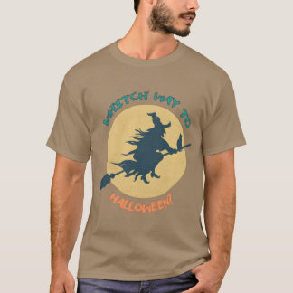 Hexenweg zu Halloween Retro T-Shirt