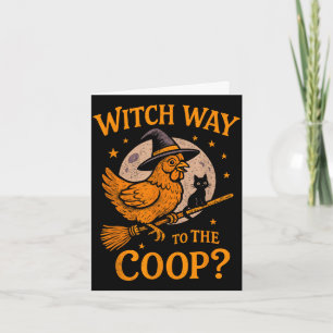 Hexenweg zum Coop lustiger Halloween-Huhn Karte