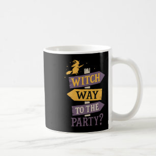 Hexenweg zum Party Funny Halloween-Zeichenpfeile Kaffeetasse
