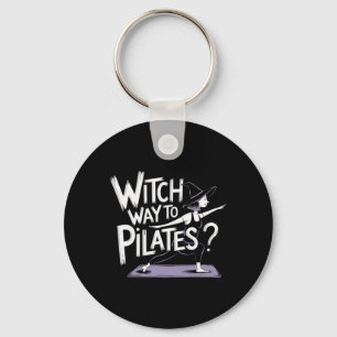 Hexenweg zum Pilates Lustiger Halloween-Pilates-Yo Schlüsselanhänger