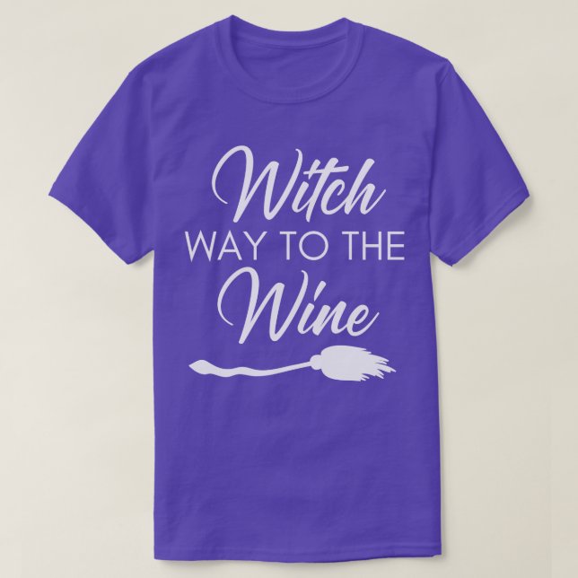Hexenweg zum Wein Funny Wine Halloween C T-Shirt (Design vorne)