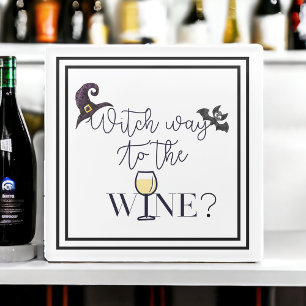 Hexenweg zum Wein Lustiger Halloween-Hexen Glasuntersetzer