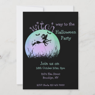 Hexenweg zur Halloween-Party Einladung