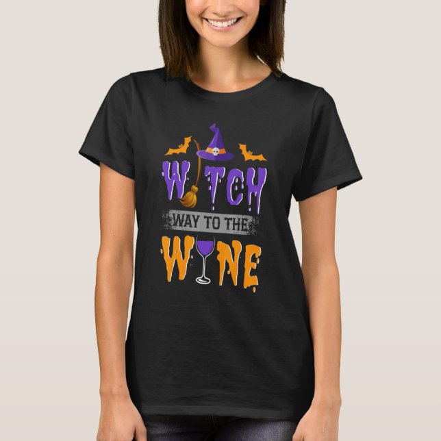 Hexenweih bis zum WeinHalloween T-Shirt (Vorderseite)