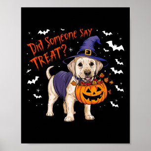 Hexenwelpen Halloween-Leckerei Labrador-Welpe Poster