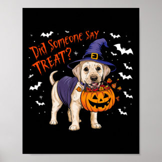 Hexenwelpen Halloween-Leckerei Labrador-Welpe Poster