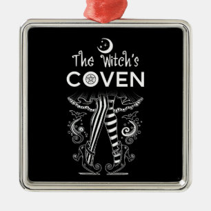 Hexenzirkel-Hexenbeine Schwarz Weiß Halloween  Ornament Aus Metall