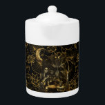Hexerei<br><div class="desc">Schauen Sie sich diese gotische Hexe- und Hexenkomposition an - goldene Elemente auf schwarzem Hintergrund mit Lotus-Blume.</div>