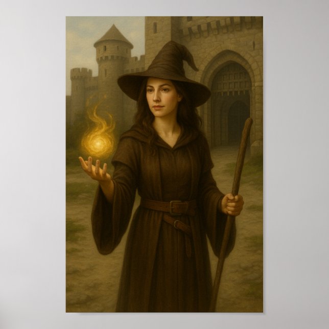 Hexerei am Schlosstor - Power Stände Uhr Poster (Vorne)