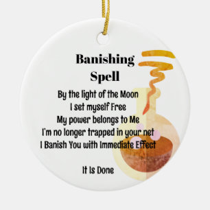 Hexerei Banishing Zauberspruch Zaubertrank weiß Keramik Ornament