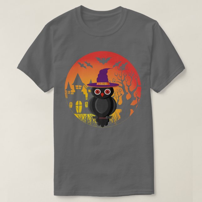 Hexerei Geschenke Halloween Owl Spuk Mansion Witch T-Shirt (Design vorne)