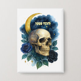 Hexerei Gothic Floral Halloween Creepy Button