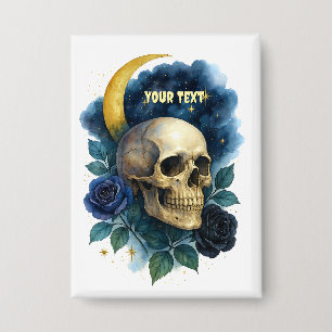 Hexerei Gothic Floral Halloween Creepy Button