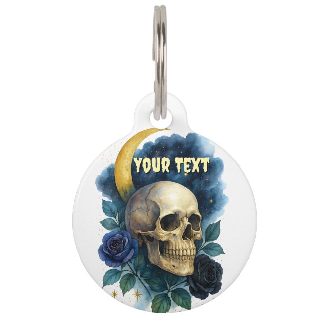 Hexerei Gothic Floral Halloween Creepy Haustiermarke (Vorderseite)