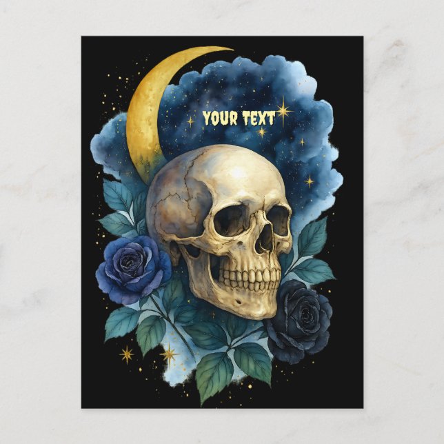 Hexerei Gothic Floral Halloween Creepy Postkarte (Vorderseite)