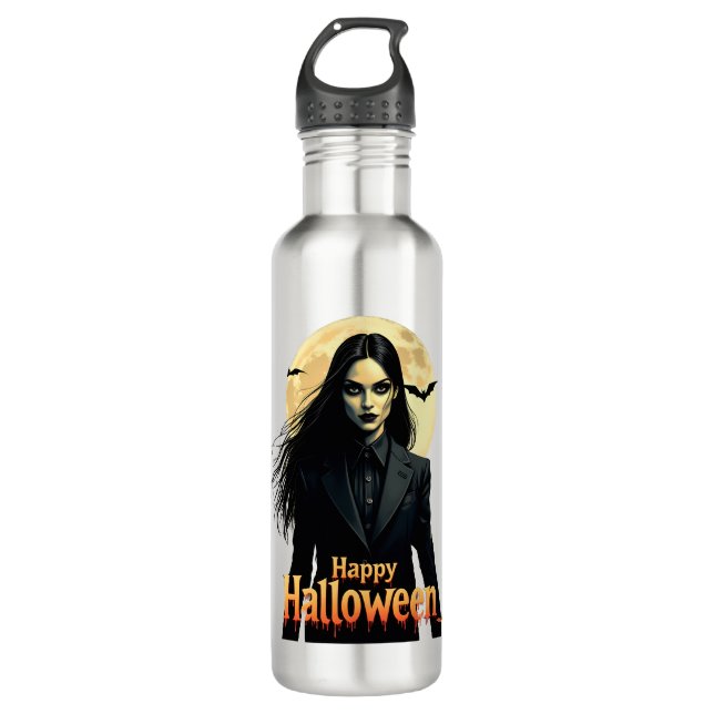 Hexerei Halloween Night Edelstahlflasche (Vorderseite)
