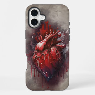 Hexerei Herz mit rotem und goldenem blutigen Tro iPhone 16 Plus Hülle
