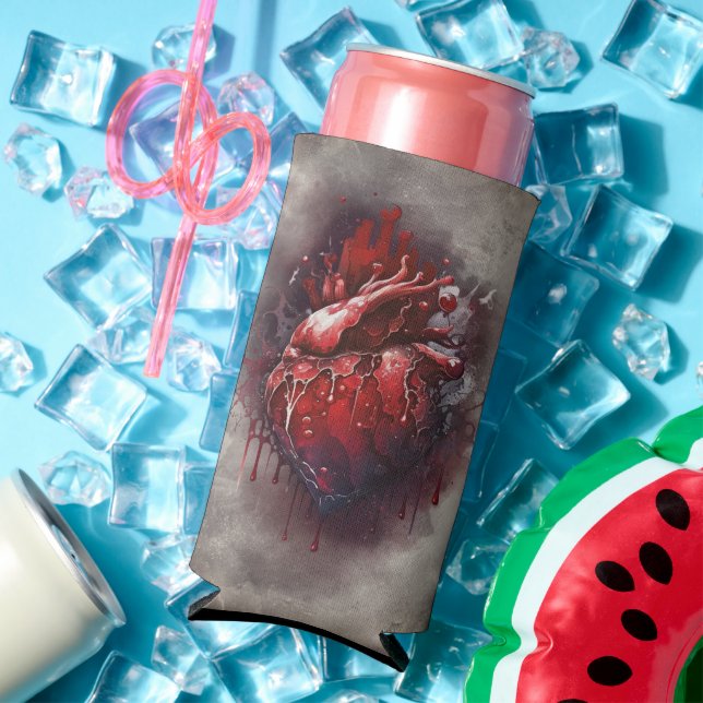 Hexerei | Herz mit Tropfen an Rotblutungen und Gol Selters Dosenkühler (In Situ Sommer)