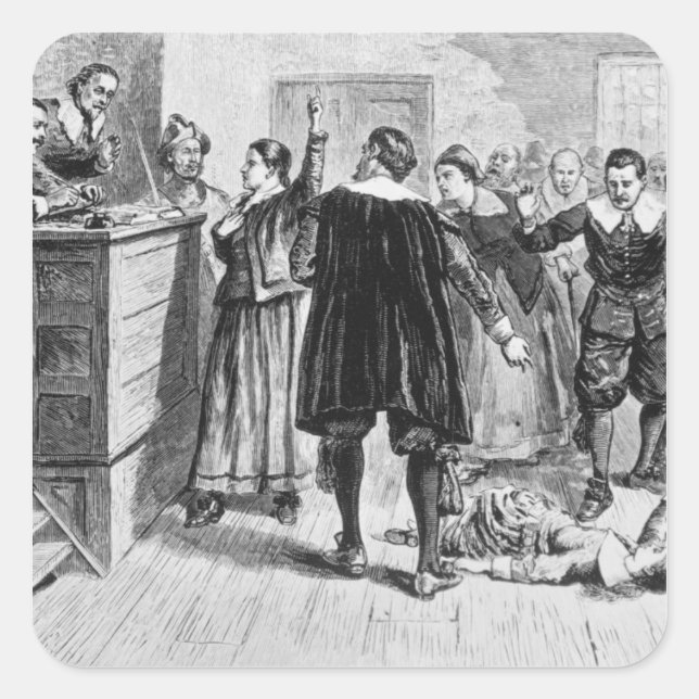 Hexerei im Dorf Salem Quadratischer Aufkleber (Vorderseite)