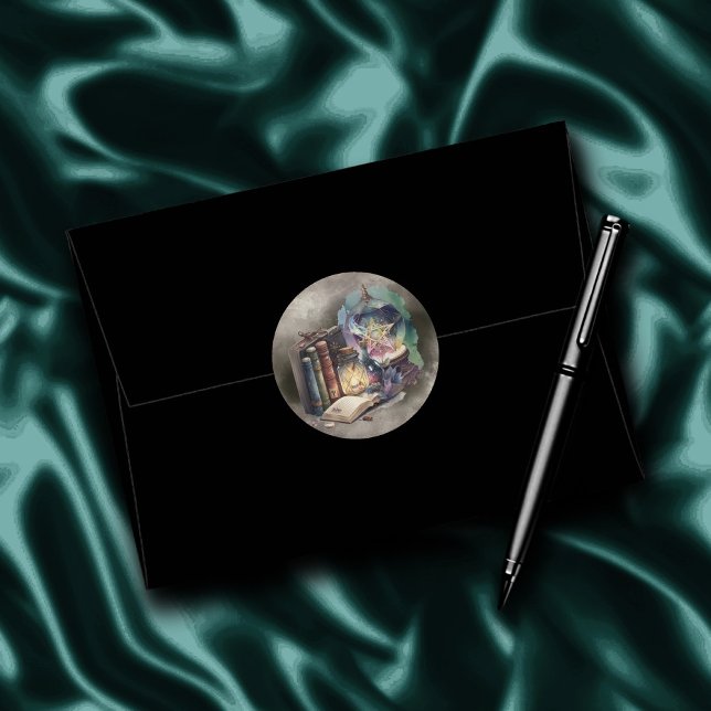 Hexerei | Pastel Spellbook Tomen und Kristallball Runder Aufkleber (Von Creator hochgeladen)