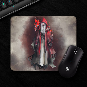 Hexerei   Rote Hexe mit dunklen bösen gotischen Sc Mousepad