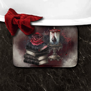Hexerei Spellbook-Gräber und Schädelkerze Badematte
