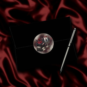 Hexerei   Spellbook-Gräber und Schädelkerze Runder Aufkleber