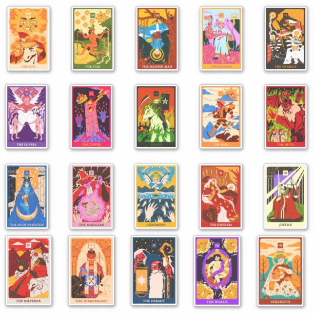 Hexerei Tarot Card Magisch, Fantasie Aufkleber (Vorderseite)