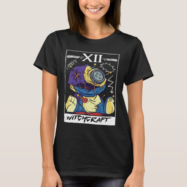 Hexerei Tarot Card Vodoo Magic Hexenpuppe Needl T-Shirt (Vorderseite)