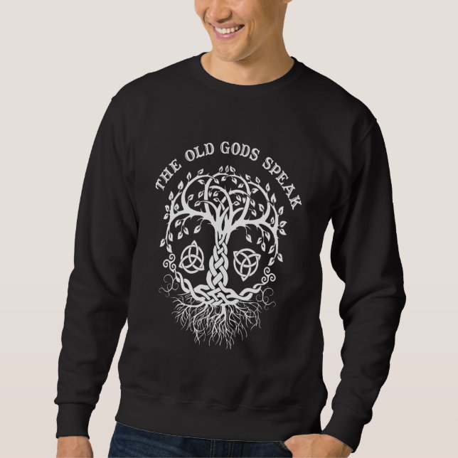 Hexerei Wicca Heidentum Baum des Lebens Sweatshirt (Vorderseite)