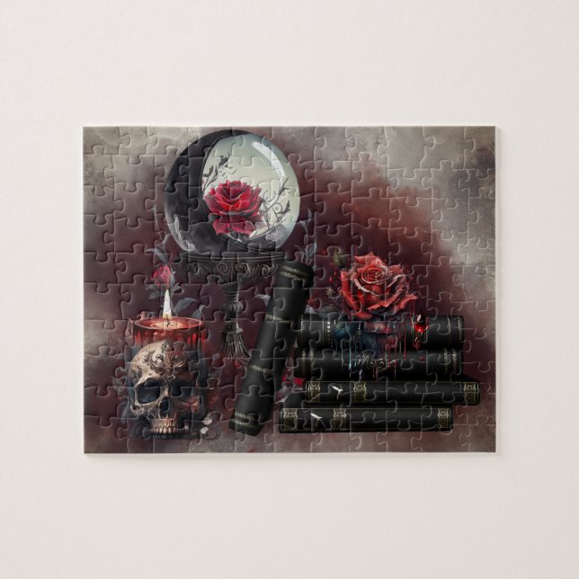 Hexerei | Zauberbücher und Kristallkugel Puzzle (Horizontal)