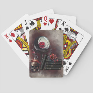 Hexerei   Zauberbücher und Kristallkugel Spielkarten