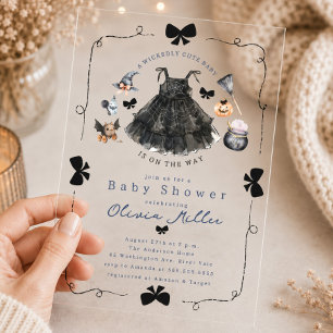 Hexisch süße Hexen-Baby-Shower-Einladung Acryleinladungen
