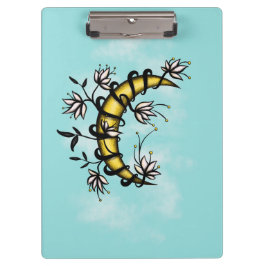 Hexy Moon in Blume Wiccan Klemmbrett