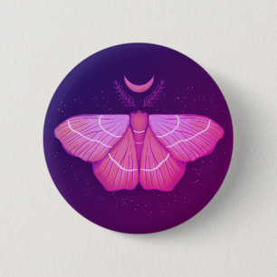 Hexy Moth Butterfly Lila Magical Insect Button