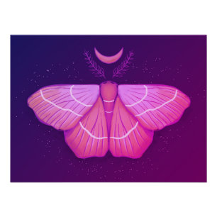 Hexy Moth Lila Magical Insecke Cotattcore Poster