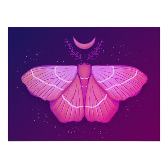 Hexy Moth Lila Magical Insecke Cotattcore Poster (Vorderseite)