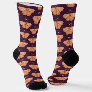 Hexy Moth Lila Magical Insect Goth Socken