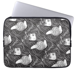 Hexy Woman Artistic Black and White Laptopschutzhülle