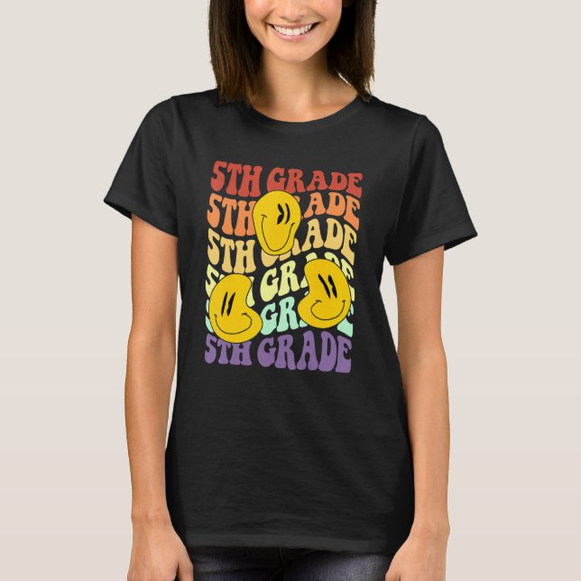 Hey 5th Fifth Grade Teacher Back To School Retro S T-Shirt (Vorderseite)